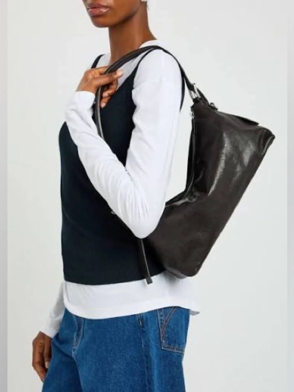 Belted Baguette Shoulder Bag